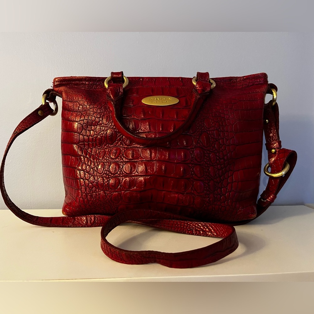 Brahmin Mini Alden Crimson Melbourne Bag